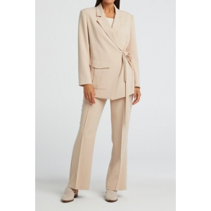 YAYA A-symetrical wrap blazer with pocket sand YAYA A-symetrical wrap blazer with pocket sand