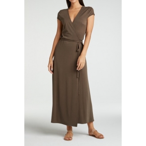 YAYA Jersey wrap dress turkish coffee YAYA Jersey wrap dress turkish coffee