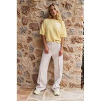 YAYA Knitted sweater with artwork reed yellow dessin