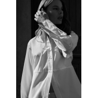 YAYA Poplin blouse with slit detail pure white