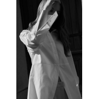 YAYA Poplin blouse with slit detail pure white