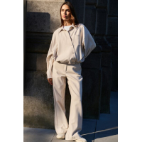 YAYA Blouse with asymmetric placket heather grey melange