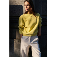 YAYA Teddy sweater dried moss green melange