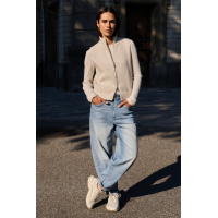 YAYA Sleeveless vest with zipper heather grey melange