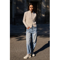 YAYA Sleeveless vest with zipper heather grey melange