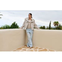 YAYA Short trenchcoat bomber jacket slate grey