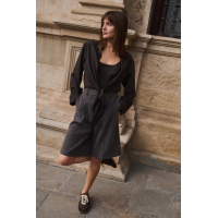 YAYA Geweven bermuda met hoge taille, lang model delicioso brown