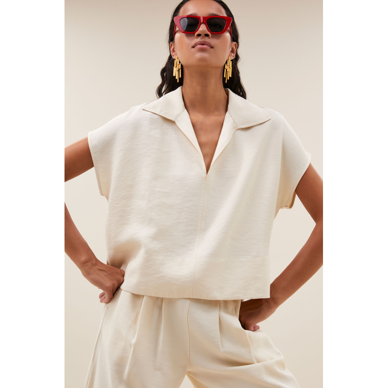 By-bar zia blouse, cream