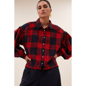 By-Bar sarah short red check blouse