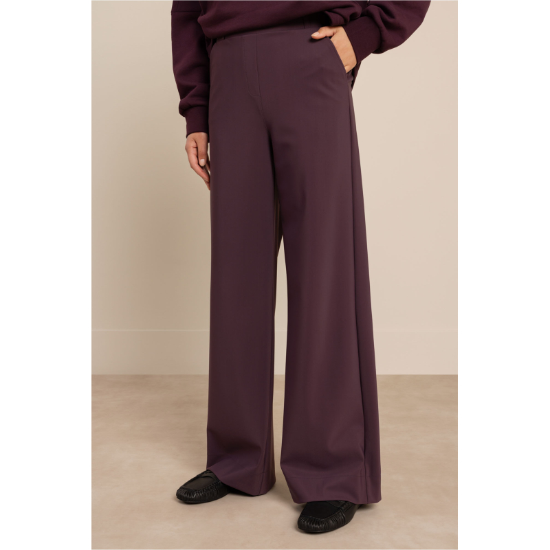 Studio Anneloes Lexie bonded trousers aubergine