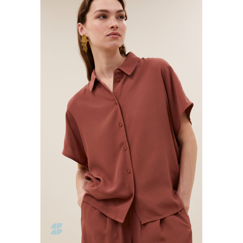 By-bar barley viscose blouse, rustic sienna