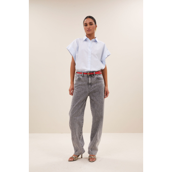By-bar pixie chambray blouse, light blue