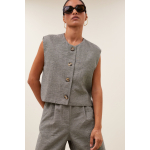 By-bar nori melange gilet, charcoal melee