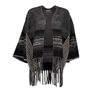 Geisha poncho, black/sand