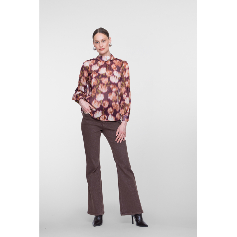 Geisha jeans flair lurex brown 