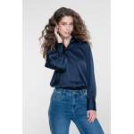 Geisha blouse shiny navy 