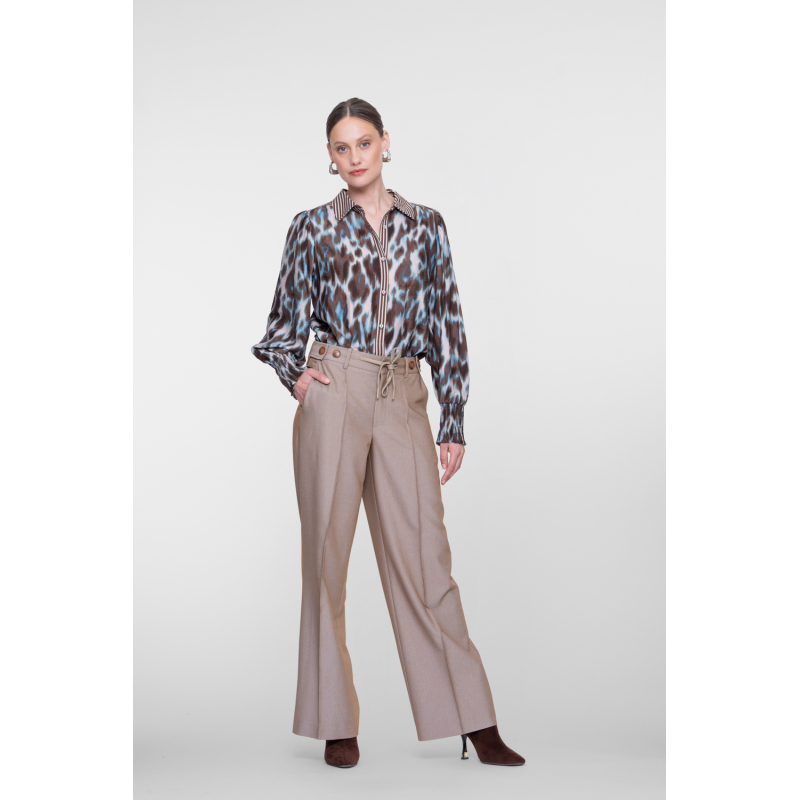 Geisha blouse navy brown