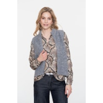 Geisha pullover sleeveless with zipper, mid grey