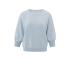 YAYA Sweater with round neck and half long raglan sleeves, gray dawn blue melange