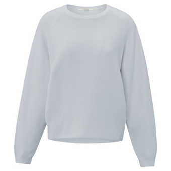 YAYA Sweater with seam details, gray dawn blue melange