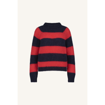 By-Bar sian stripe pullover, lipstick