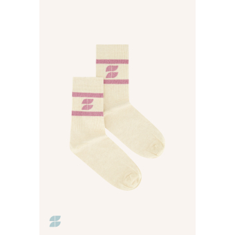 By-bar logo sparkle socks, ash rose