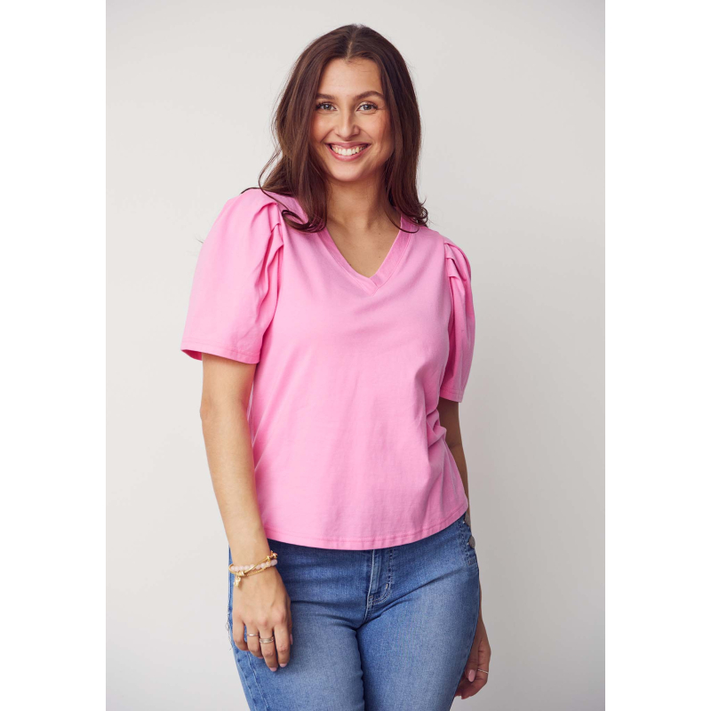 ISAY Tinni V-Neck T-Shirt - roze