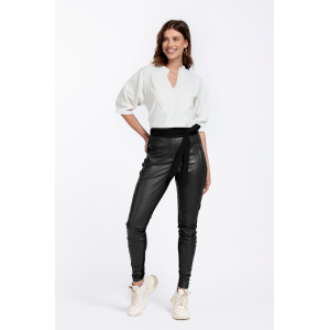 Studio Anneloes  MARGOT LEATHER TROUSERS - BLACK
