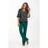 Studio Anneloes  CHARLIZE BONDED FLAIR TROUSERS - DARK GREEN