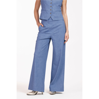 Studio Anneloes  Nanet pinstripe trousers - denim blue