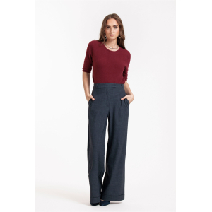 Studio Anneloes  Ozzie woven look trousers - midnight blue