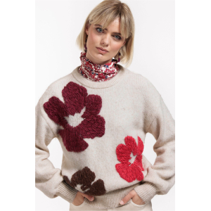 Studio Anneloes  Nour flower pullover - kit/merlot