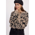 Studio Anneloes  Bibi leopard mink cardigan - latte/black