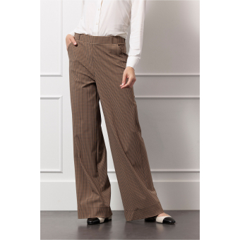 Studio Anneloes  Lexie check trousers - caramel/latte