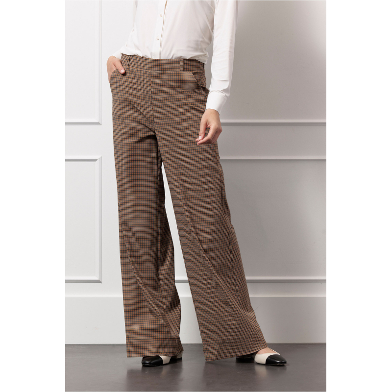 Studio Anneloes  Lexie check trousers - caramel/latte