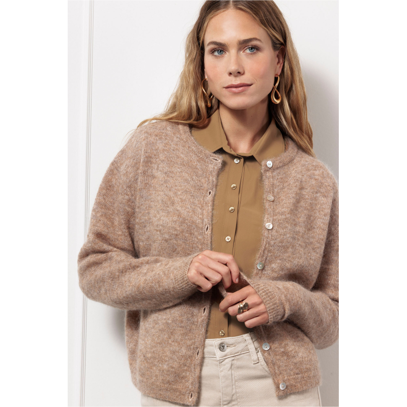 Studio Anneloes  Bibi mohair cardigan - latte