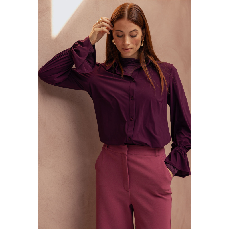 Studio Anneloes  Duna ruffle blouse - blackberry