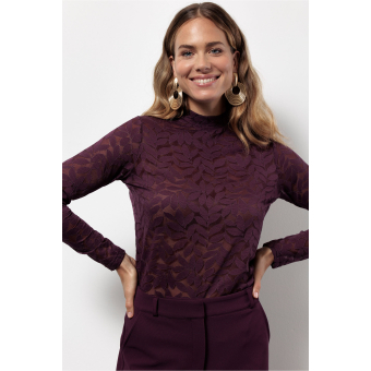 Studio Anneloes  Reagan lace top - blackberry