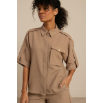 Studio Anneloes  Nellie waffle blouse - latte