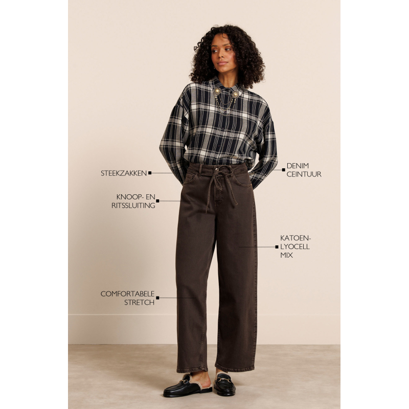 Studio Anneloes  Babet denim trousers bruin