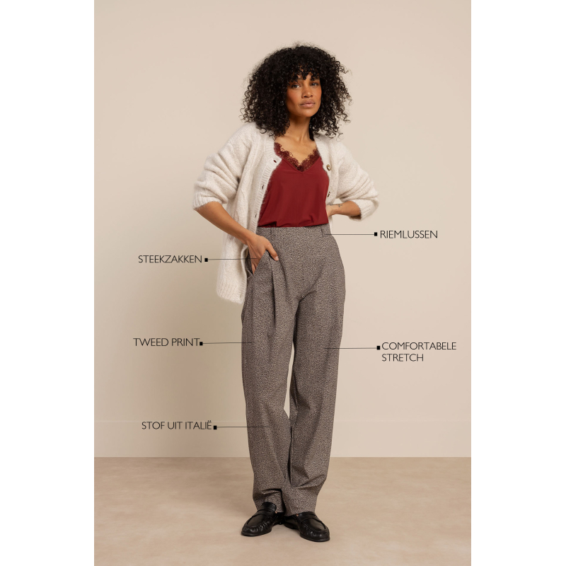 Studio Anneloes Marlonneke tweed look trousers