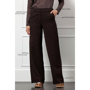Studio Anneloes  Lexie waffle trousers - espresso Studio Anneloes  Lexie waffle trousers - espresso
