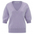YAYA V-neck sweater with stitch details, lavender purple melange
