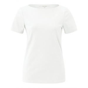 YAYA T-shirt with boatneck, pure white