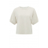 YAYA T-shirt with elastic puff sleeves, light beige melange