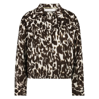 Nukus Newport Blouse, offwhite/dark chocolate