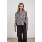 Nukus amy blouse stripe chocolate/sky