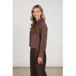 Nukus alice blouse stripes embroidery chocolate