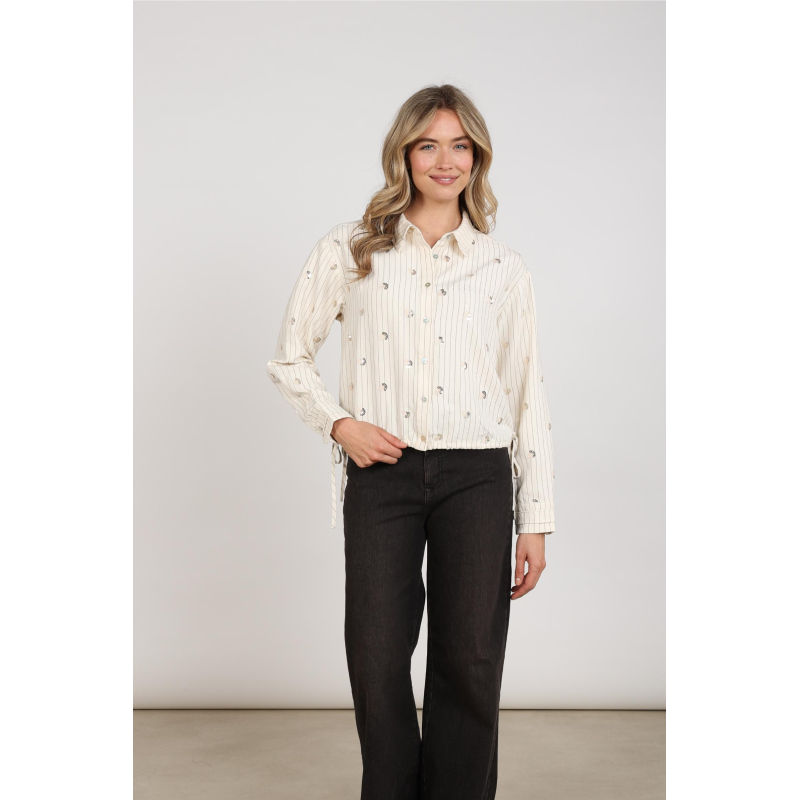 Nukus Aaliya Blouse Paillet off white
