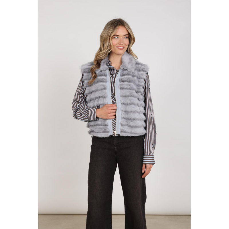 Nukus harriet gilet zipper sky